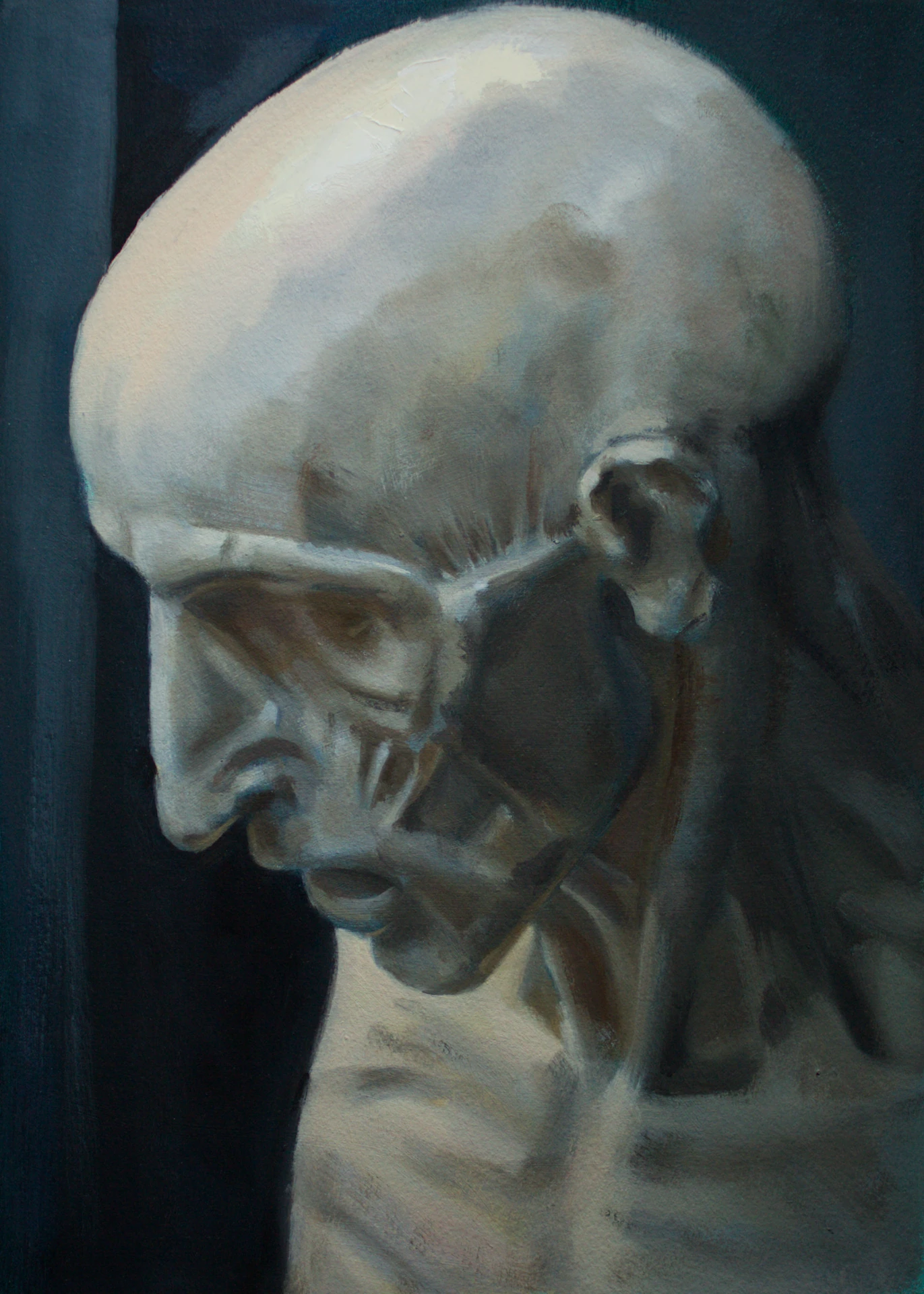 plaster cast bust of a flayed man